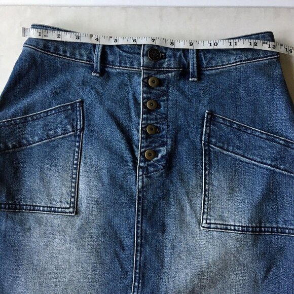 Pilcro and the Letterpress By Anthropologie Denim Pencil Skirt Size 2 - Picture 7 of 9